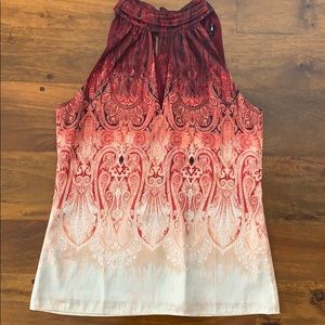 WHBM Sleeveless Tie-neck Top